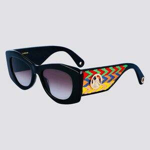 Lanvin Mother & Child 52mm Butterfly Sunglasses – Black Multicolored w/Case